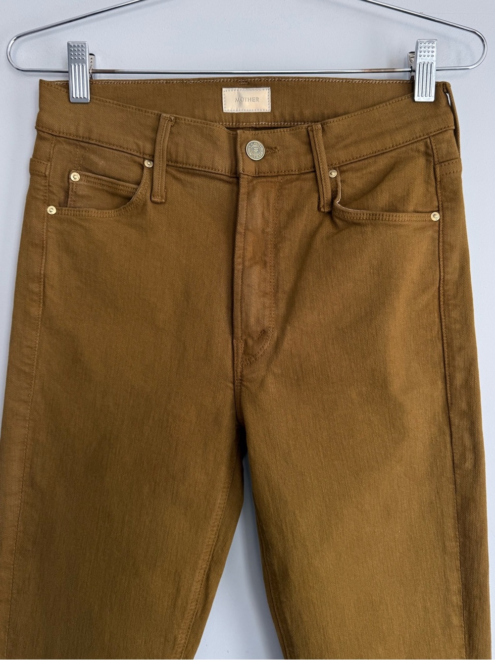 MOTHER Mid Rise Dazzler Ankle Fray Tapenade Brown Olive Jeans 27 NWOT - Picture 4 of 16